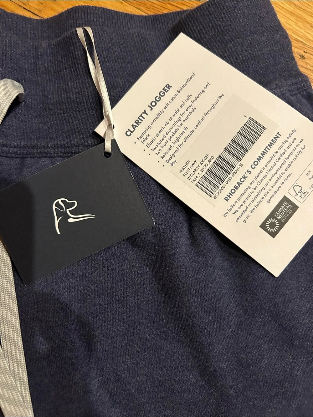 Rhoback Navy Blue clarity Jogger Sweatpants with Drawstring
